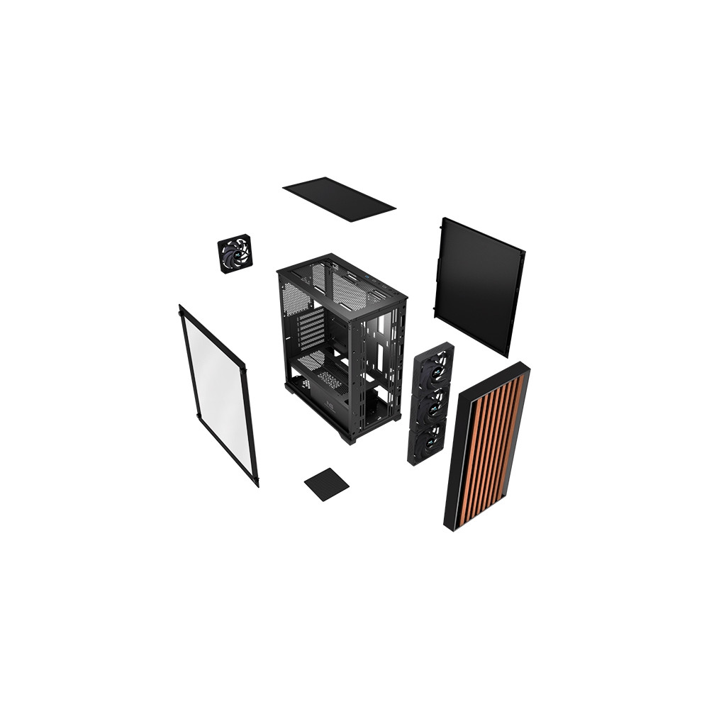 Produktbild för Nordic Gaming NGC-6857, Tower, PC, Svart, Trä, ATX, micro AT...