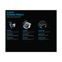 Produktbild för Logitech Flight Rudder Pedals - pedaler - kabelansluten