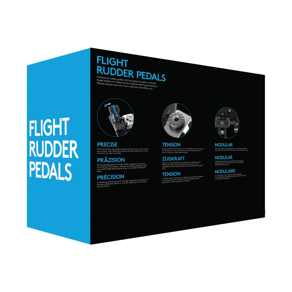 Produktbild för Logitech Flight Rudder Pedals - pedaler - kabelansluten