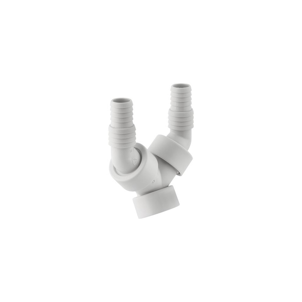 Produktbild för Geberit vit dubbel slangkoppling 3/4"