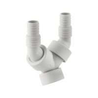 Produktbild för Geberit vit dubbel slangkoppling 3/4"