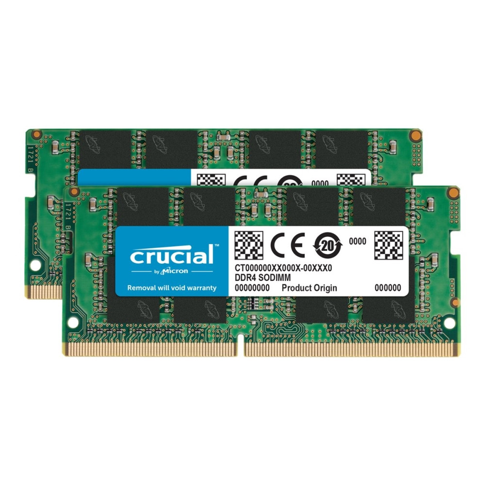 Produktbild för Crucial - DDR4 - sats - 64 GB: 2 x 32 GB - SO DIMM 260-pin - 3200 MHz / PC4-25600 - ej buffrad
