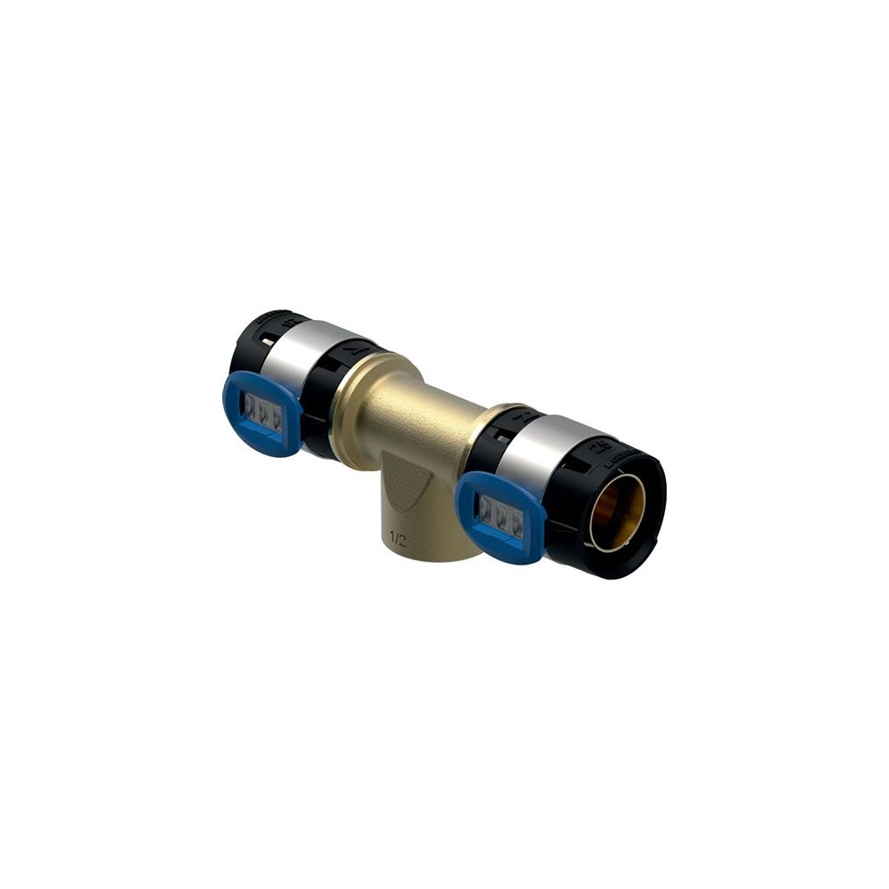 Produktbild för Geberit FlowFit T-stycke med invändig gänga CuSn4Zn2PS, d=40...