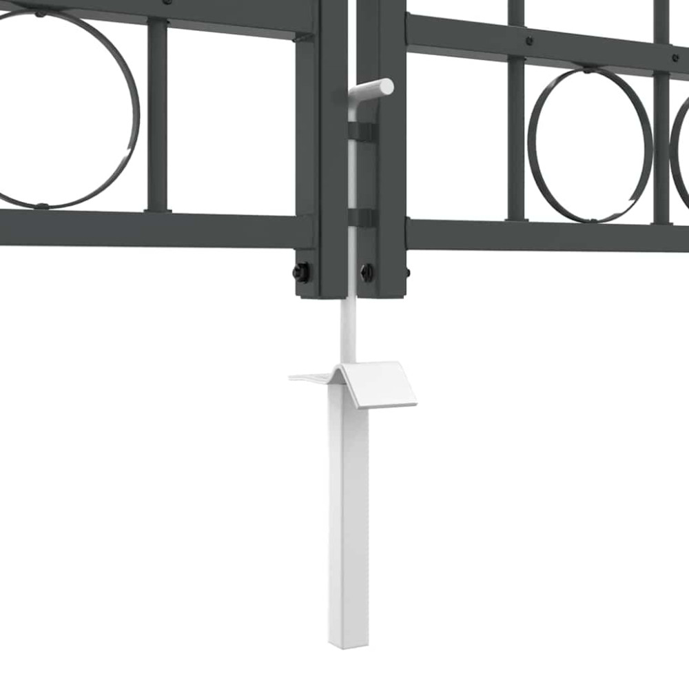 Produktbild för Trädgårdsgrind med böjd topp Assen Grå 500 x 75 cm Stål