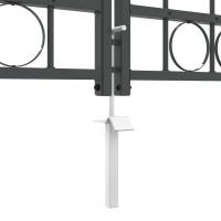 Produktbild för Trädgårdsgrind med böjd topp Assen Grå 500 x 75 cm Stål