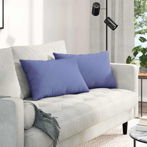 vidaXL Sofakuddar 2 pcs Jeansblå 60 x 40 cm tyg - Stols- & Soffdynor