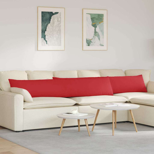 vidaXL Sofakuddar 2 pcs Röd 200 x 40 cm tyg