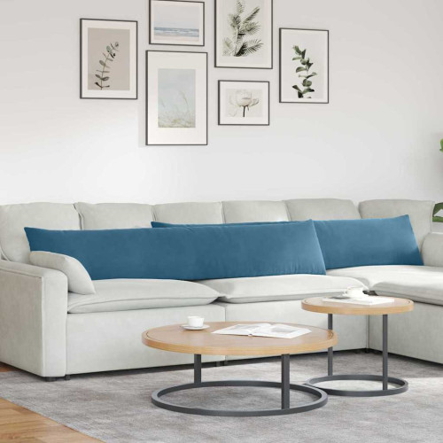 vidaXL Sofakuddar 2 pcs Blå 200 x 40 cm Kordread tyg