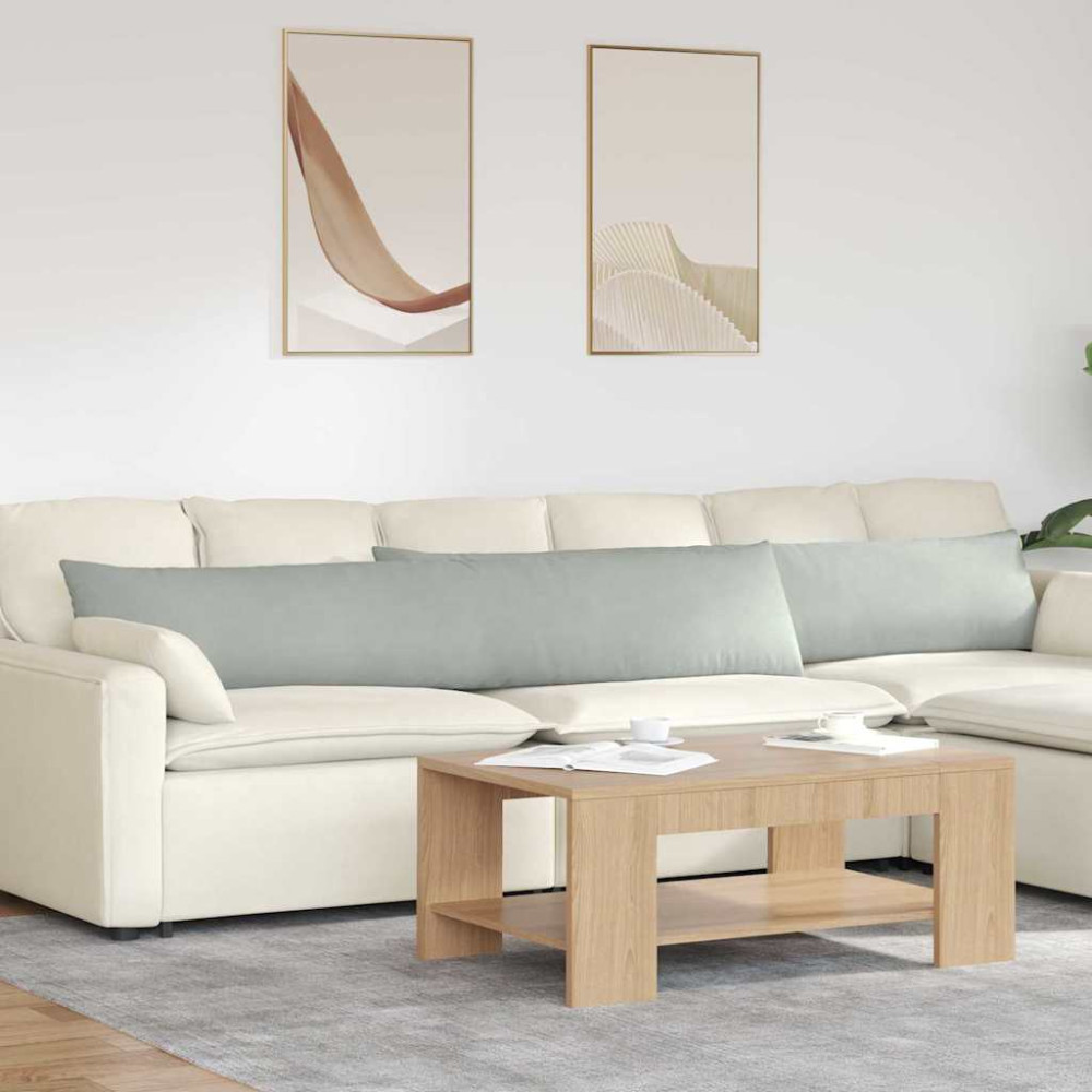 Produktbild för Sofakuddar 2 pcs Ljusgrå 200 x 40 cm Kordread tyg