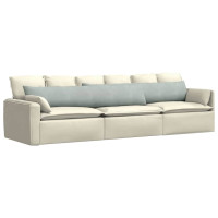 Produktbild för Sofakuddar 2 pcs Ljusgrå 200 x 40 cm Kordread tyg