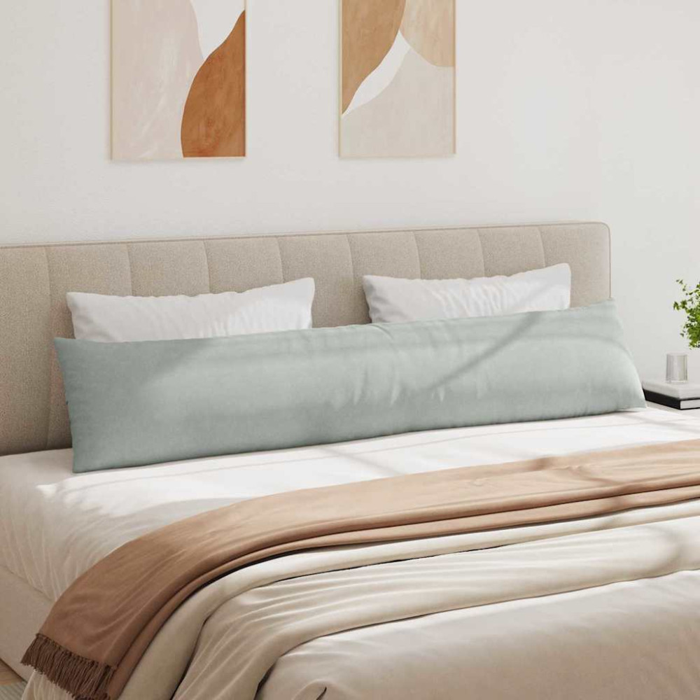 Produktbild för Sofakuddar 2 pcs Ljusgrå 200 x 40 cm Kordread tyg