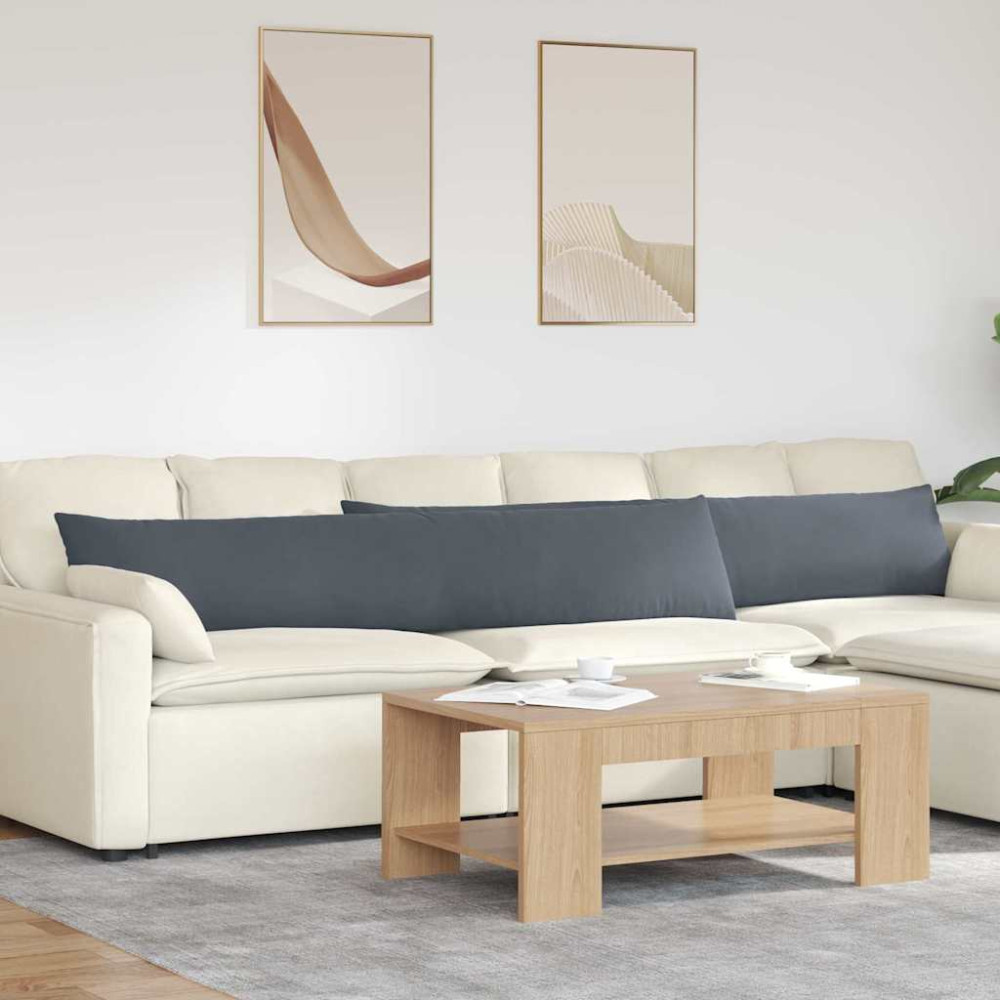 Produktbild för Sofakuddar 2 pcs Mörkgrå 200 x 40 cm Kordread tyg