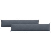 Produktbild för Sofakuddar 2 pcs Mörkgrå 200 x 40 cm Kordread tyg
