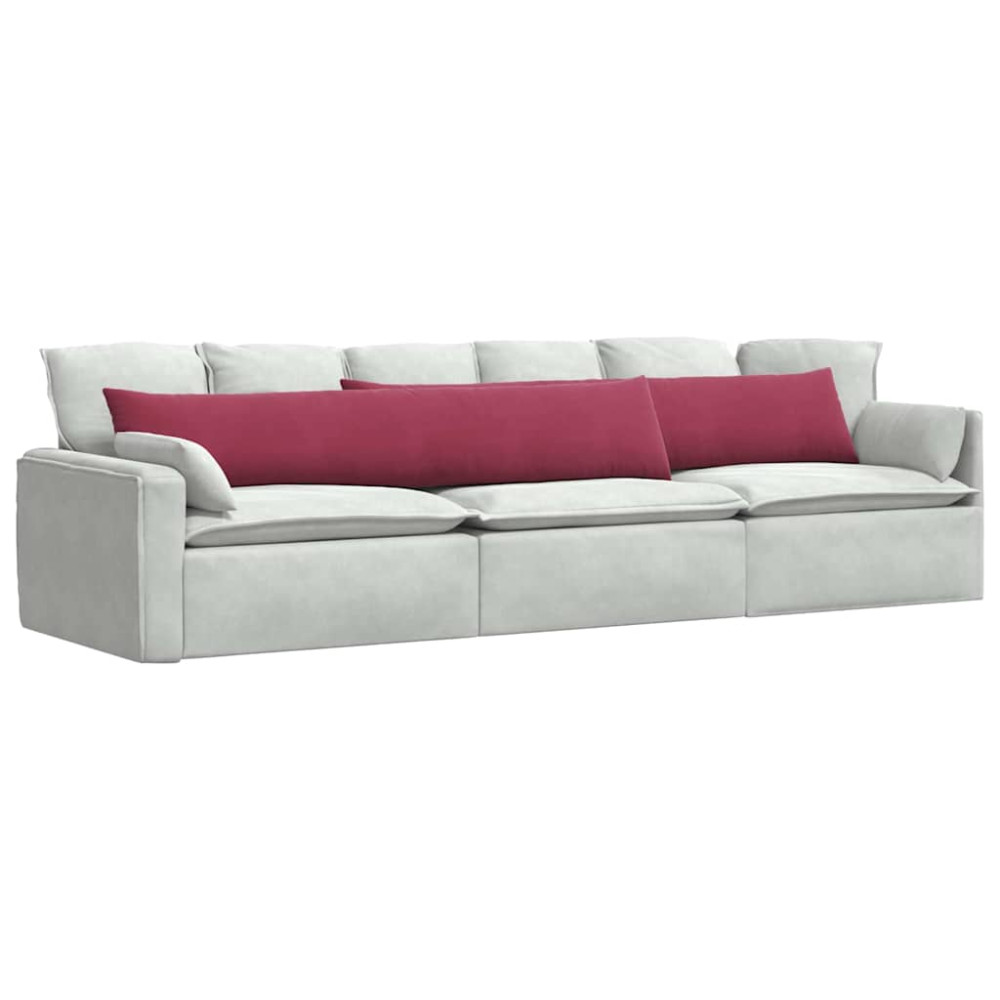 Produktbild för Sofakuddar 2 pcs Vinröd 200 x 40 cm Kordread tyg
