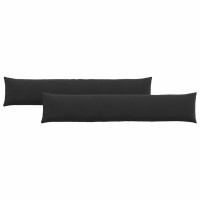 Produktbild för Sofakuddar 2 pcs Svart 200 x 40 cm Kordread tyg