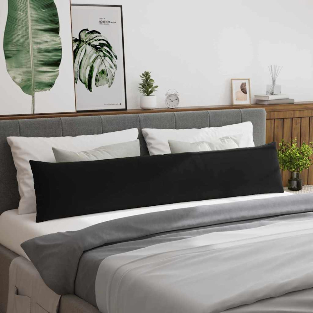 Produktbild för Sofakuddar 2 pcs Svart 200 x 40 cm Kordread tyg