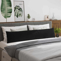 Produktbild för Sofakuddar 2 pcs Svart 200 x 40 cm Kordread tyg