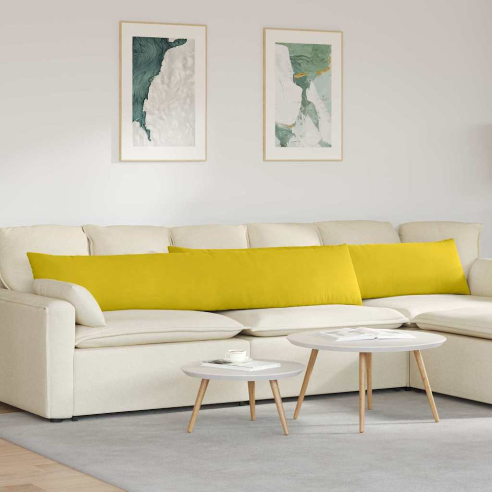 Produktbild för Sofakuddar 2 pcs Gul 200 x 40 cm Kordread tyg