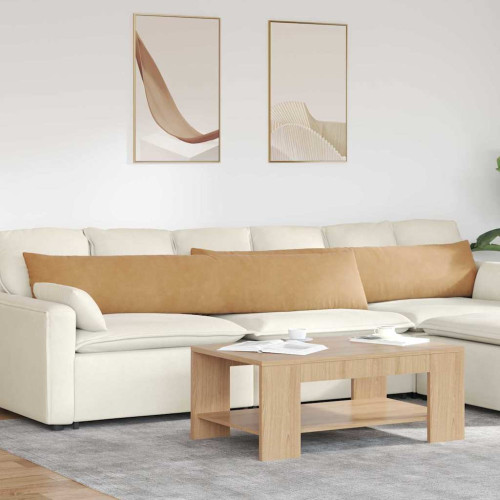 vidaXL Sofakuddar 2 pcs Brun 200 x 40 cm Kordread tyg