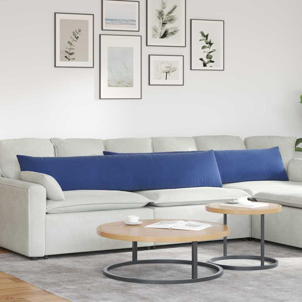 Produktbild för Sofakuddar 2 pcs Polisblå 200 x 40 cm Kordread tyg