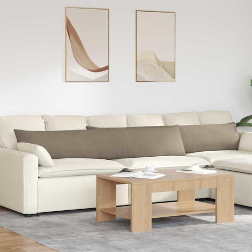 vidaXL Sofakuddar 2 pcs Taupe 200 x 40 cm tyg