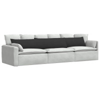 Produktbild för Sofakuddar 2 pcs Svart 200 x 40 cm tyg