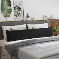 Produktbild för Sofakuddar 2 pcs Svart 200 x 40 cm tyg