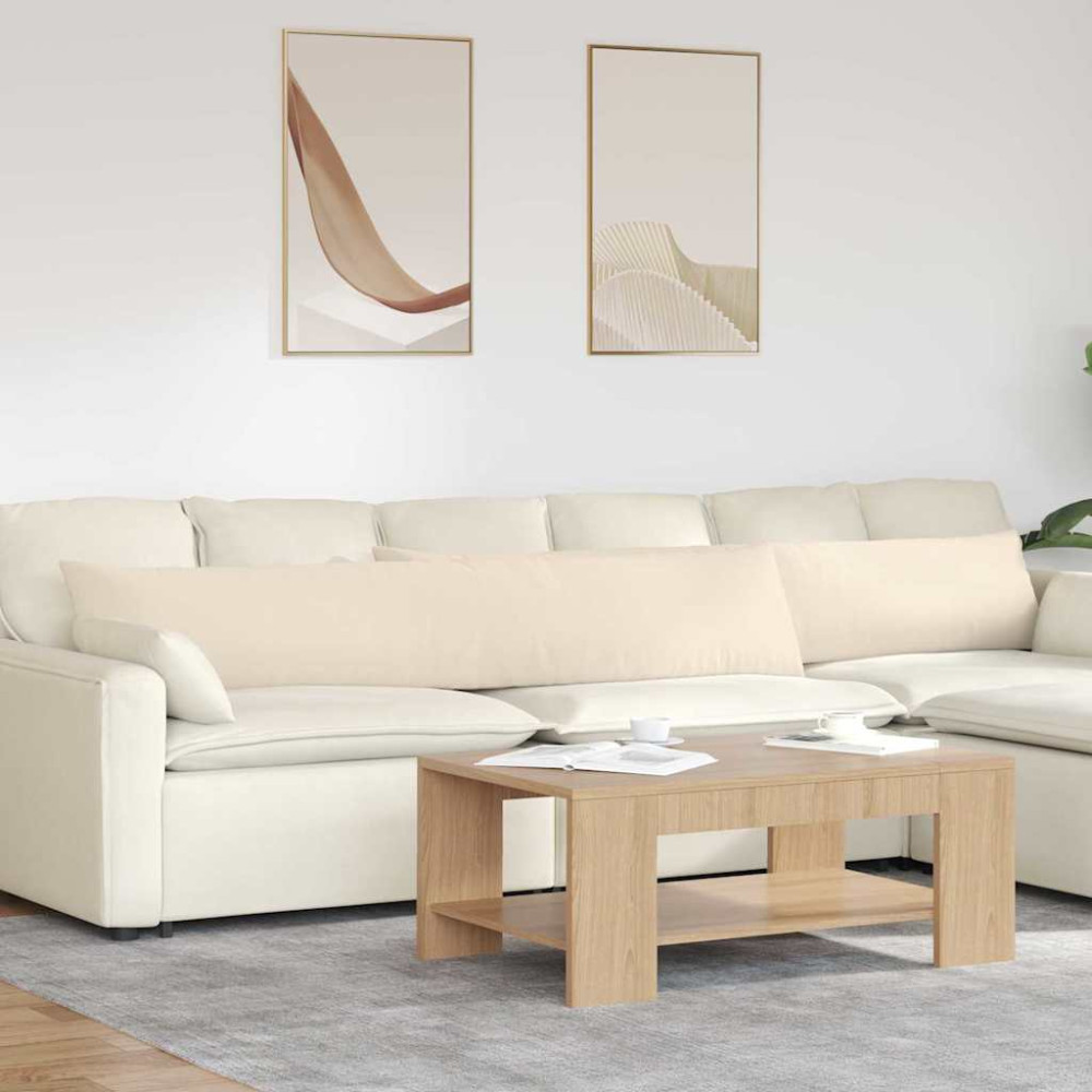 Produktbild för Sofakuddar 2 pcs Beige 200 x 40 cm tyg