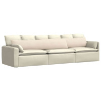 Produktbild för Sofakuddar 2 pcs Beige 200 x 40 cm tyg