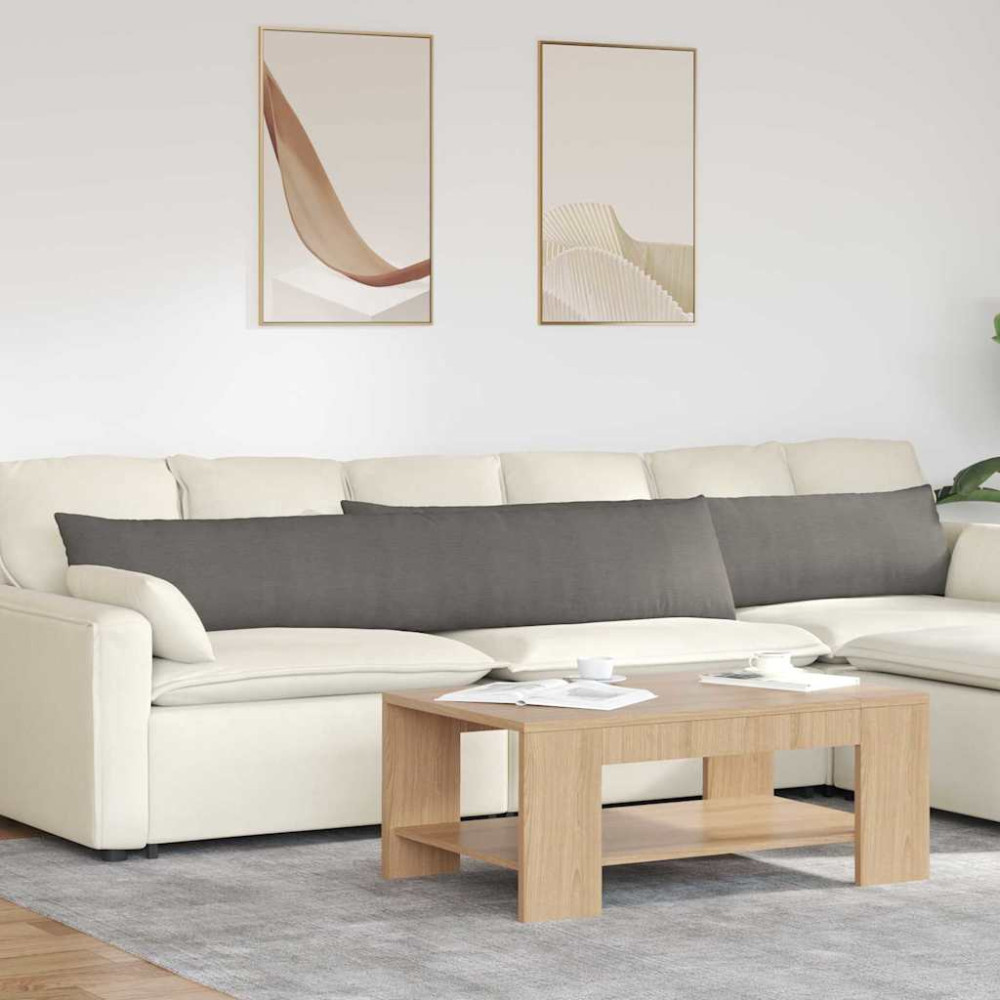 Produktbild för Sofakuddar 2 pcs Ljusgrå 200 x 40 cm Kordread tyg