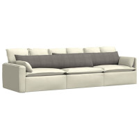 Produktbild för Sofakuddar 2 pcs Ljusgrå 200 x 40 cm Kordread tyg