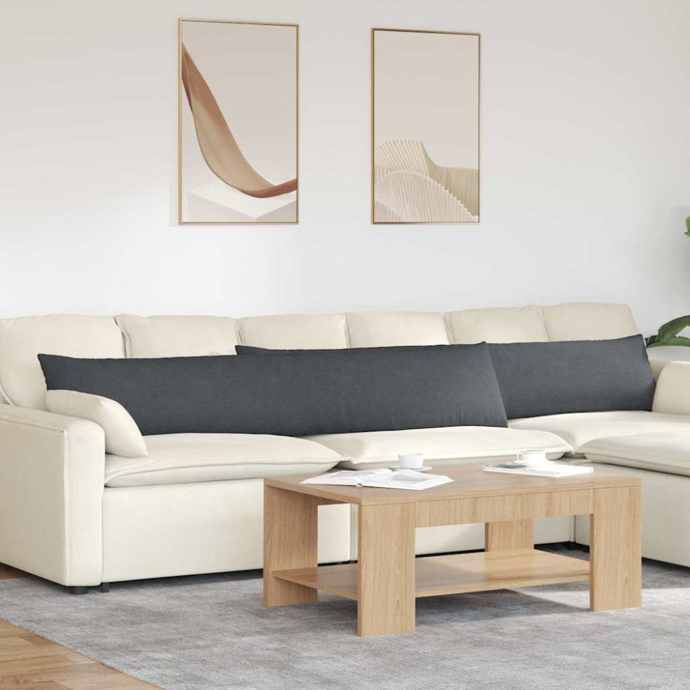 Produktbild för Sofakuddar 2 pcs Mörkgrå 200 x 40 cm Kordread tyg