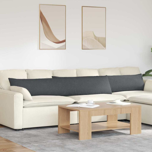 vidaXL Sofakuddar 2 pcs Mörkgrå 200 x 40 cm Kordread tyg