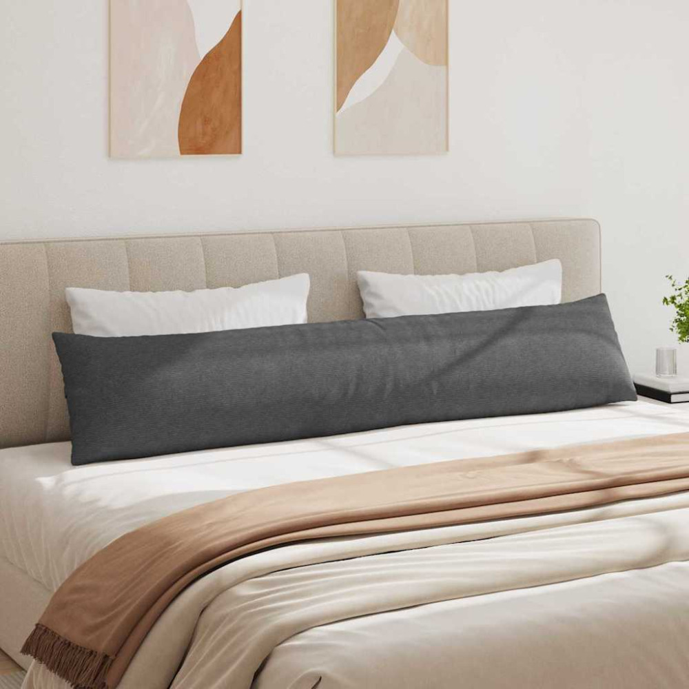 Produktbild för Sofakuddar 2 pcs Mörkgrå 200 x 40 cm Kordread tyg
