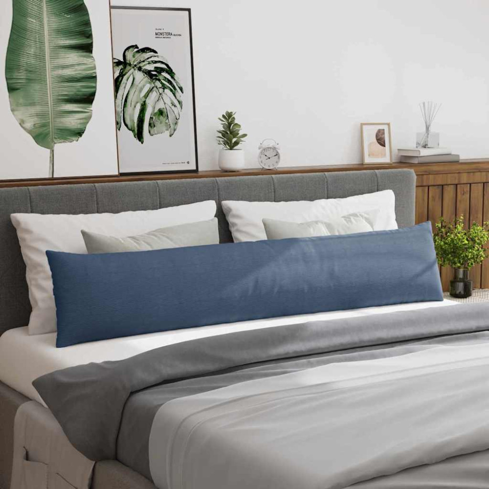 Produktbild för Sofakuddar 2 pcs Blå 200 x 40 cm Kordread tyg