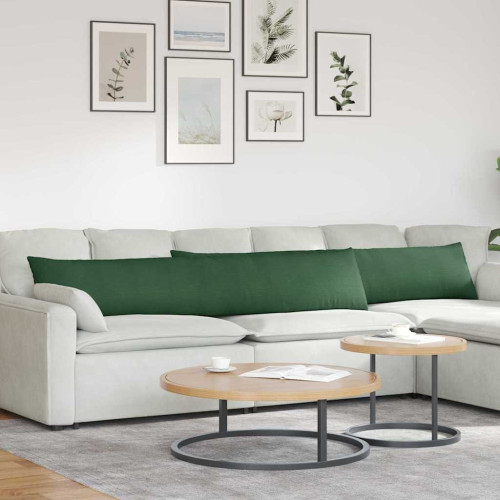 vidaXL Sofakuddar 2 pcs Mörkgrön 200 x 40 cm Kordread tyg