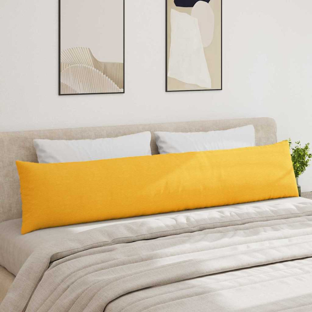 Produktbild för Sofakuddar 2 pcs Ljusgul 200 x 40 cm Kordread tyg