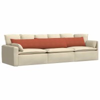 Produktbild för Sofakuddar 2 pcs Röd orange 200 x 40 cm Kordread tyg