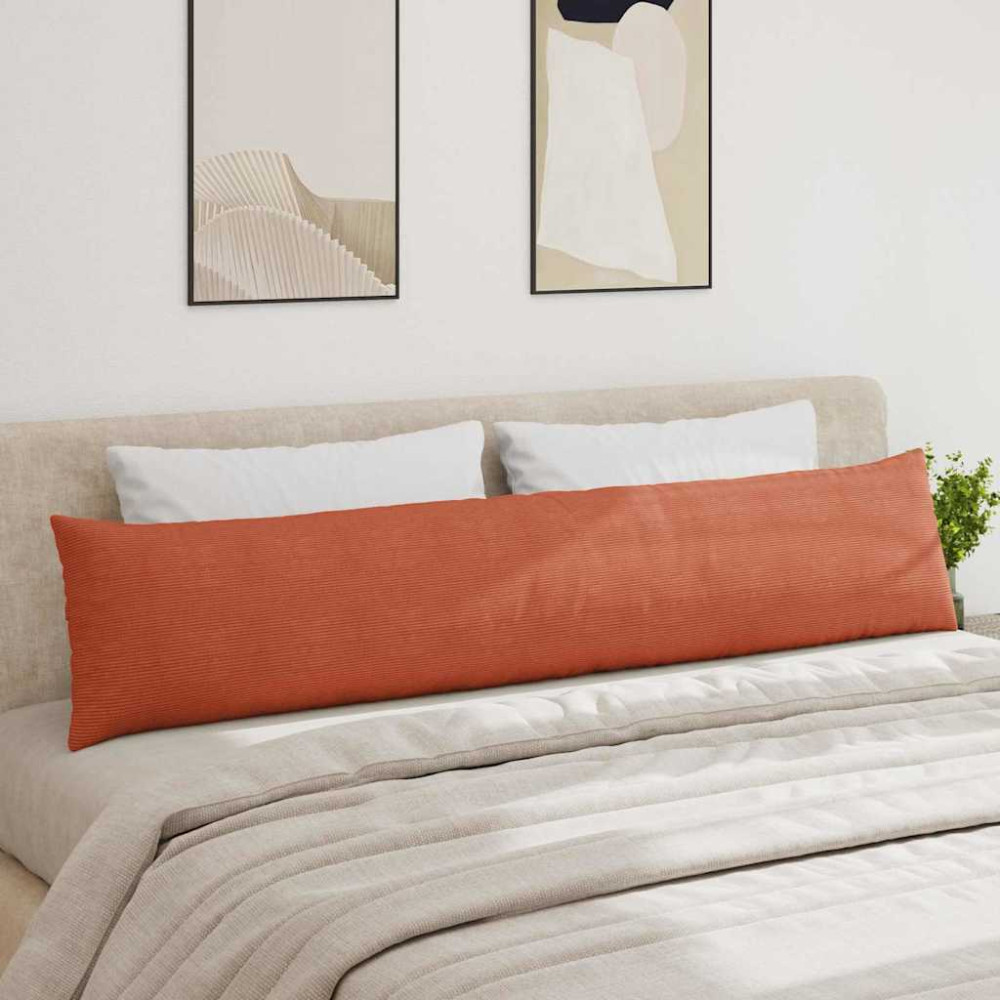 Produktbild för Sofakuddar 2 pcs Röd orange 200 x 40 cm Kordread tyg
