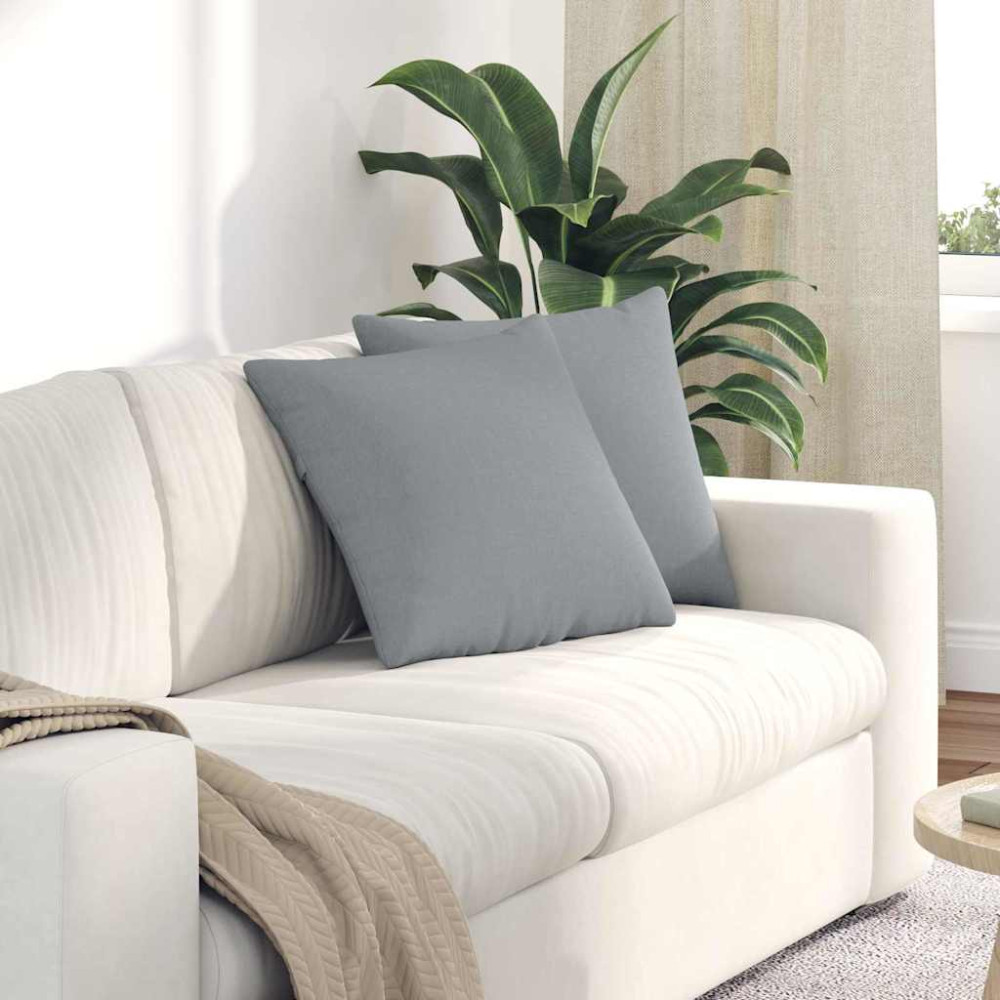 Produktbild för Sofakuddar 2 pcs Ljusgrå 45 x 45 cm tyg