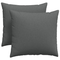 Produktbild för Sofakuddar 2 pcs Mörkgrå 45 x 45 cm tyg
