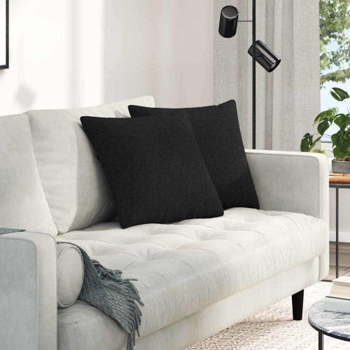 vidaXL Sofakuddar 2 pcs Svart 45 x 45 cm tyg