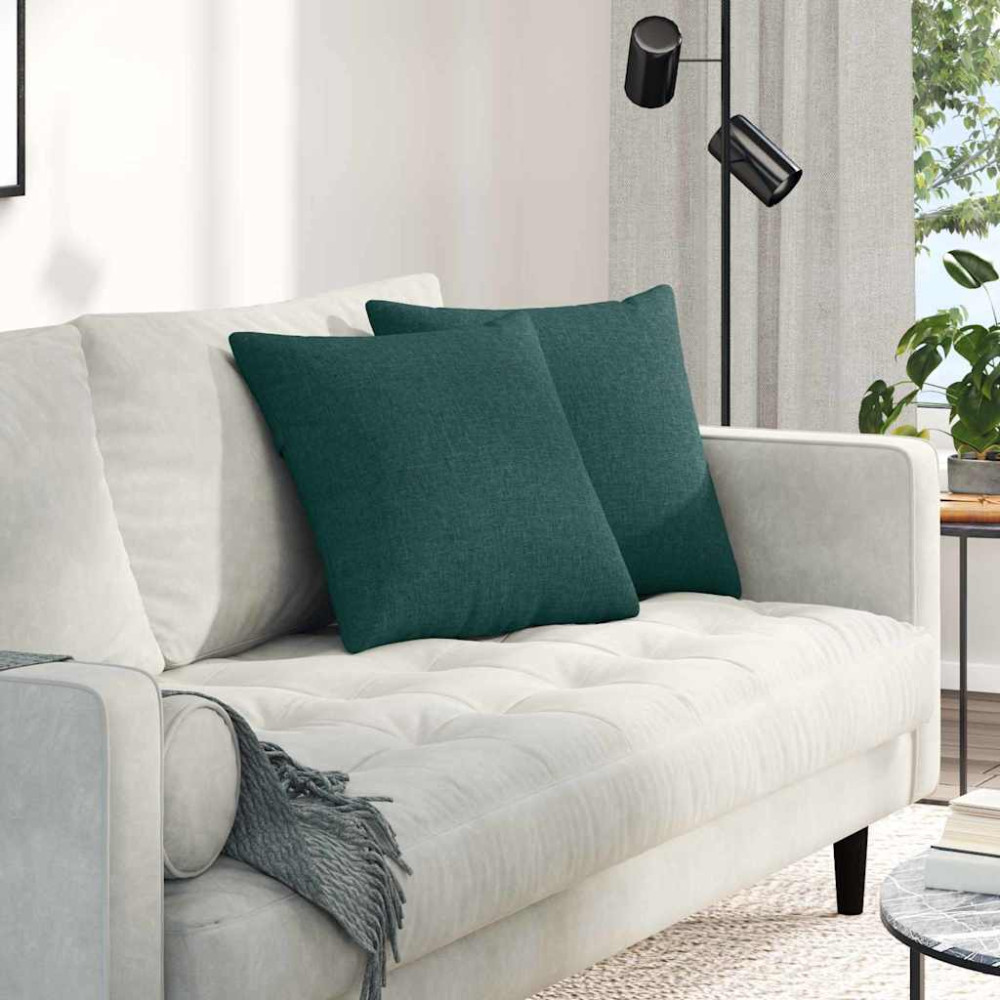 Produktbild för Sofakuddar 2 pcs Mörkgrön 45 x 45 cm tyg