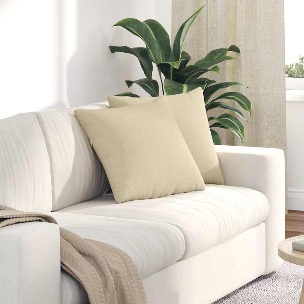 Produktbild för Sofakuddar 2 pcs Kräm 45 x 45 cm tyg
