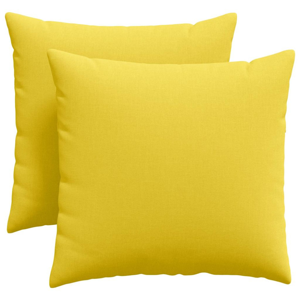 Produktbild för Sofakuddar 2 pcs Ljusgul 45 x 45 cm tyg
