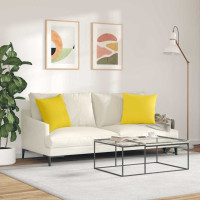 Produktbild för Sofakuddar 2 pcs Ljusgul 45 x 45 cm tyg