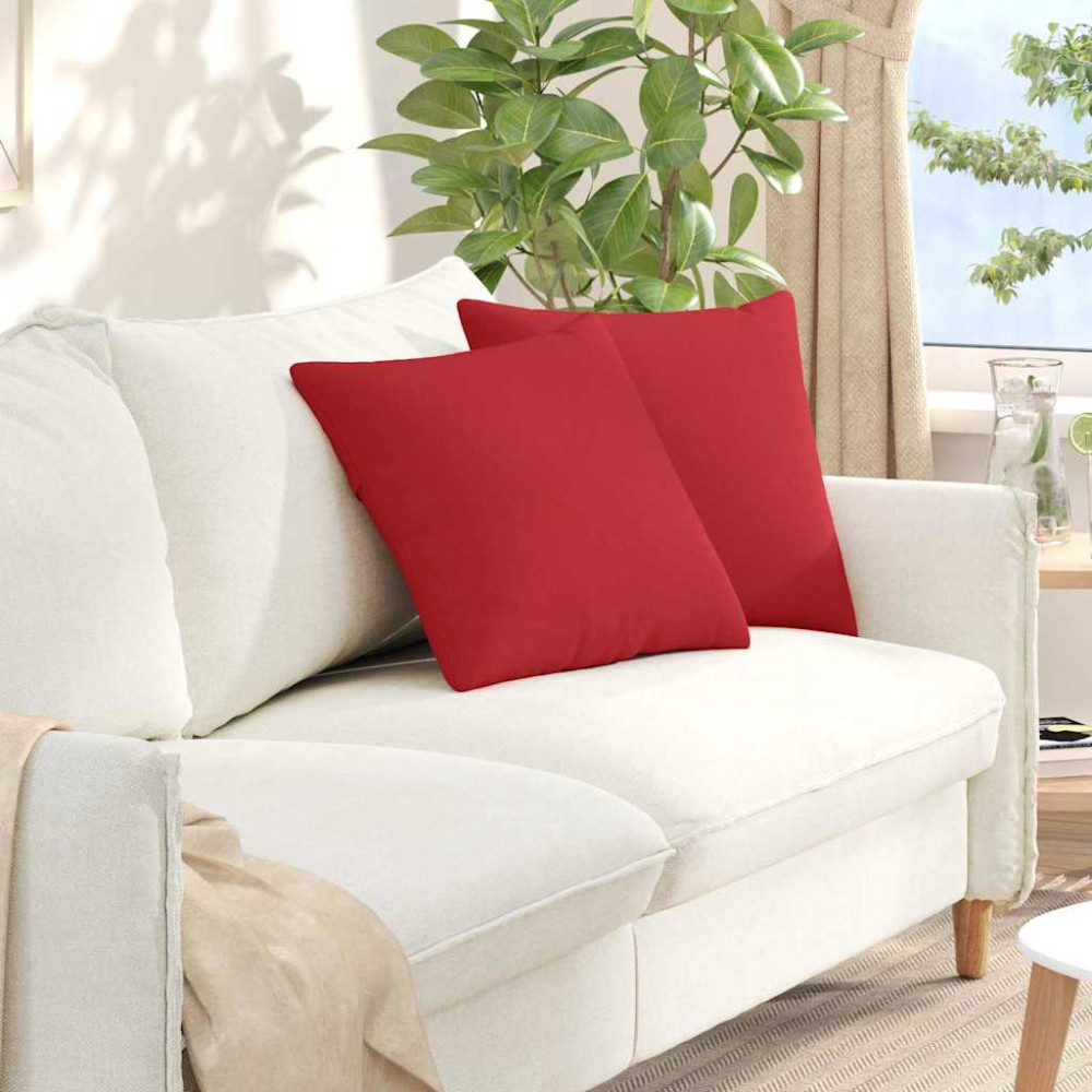 Produktbild för Sofakuddar 2 pcs Röd 45 x 45 cm tyg