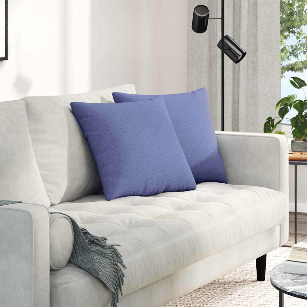 Produktbild för Sofakuddar 2 pcs Jeansblå 45 x 45 cm tyg