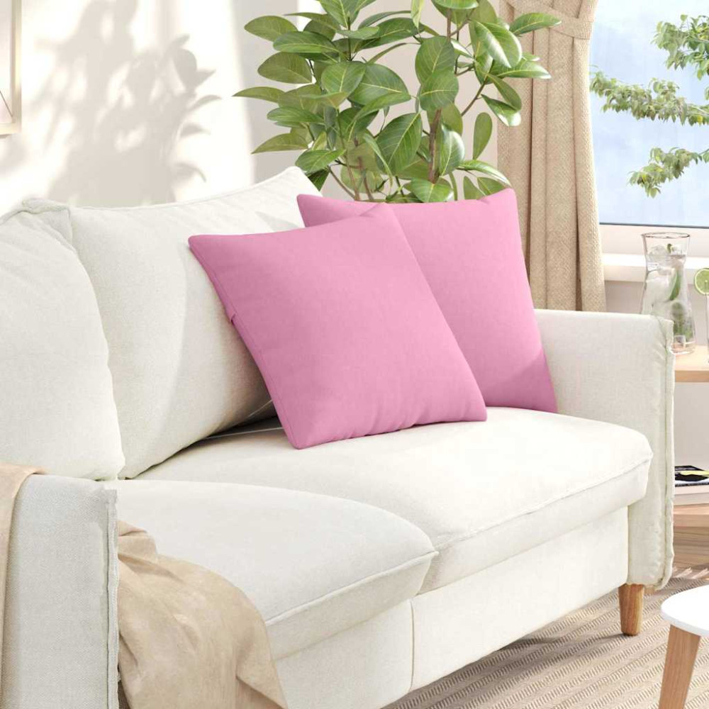 Produktbild för Sofakuddar 2 pcs Rosa 45 x 45 cm tyg