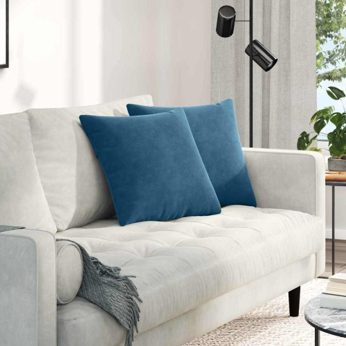 vidaXL Sofakuddar 2 pcs Blå 45 x 45 cm Kordread tyg